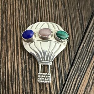 Vintage Manygoats Navajo Sterling Silver Hot Air Balloon Pendant/Pin